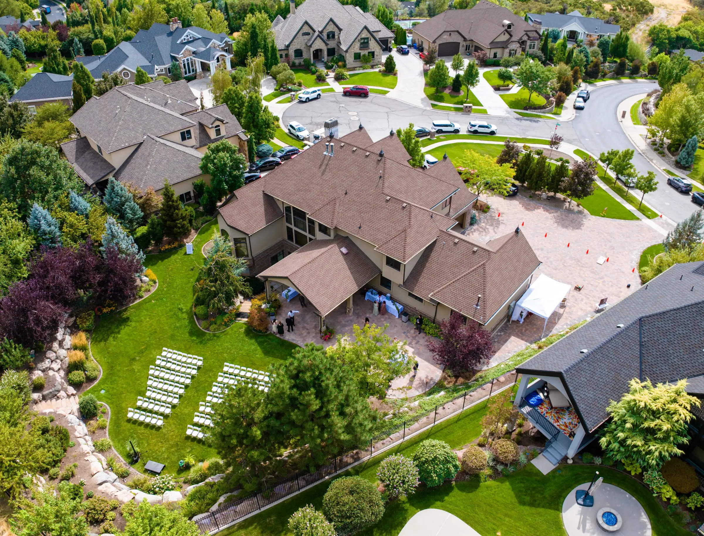 Aerial wedding landscape